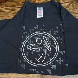 Zumba Fitness Black and Gray Short Sleeve Tee, NEW